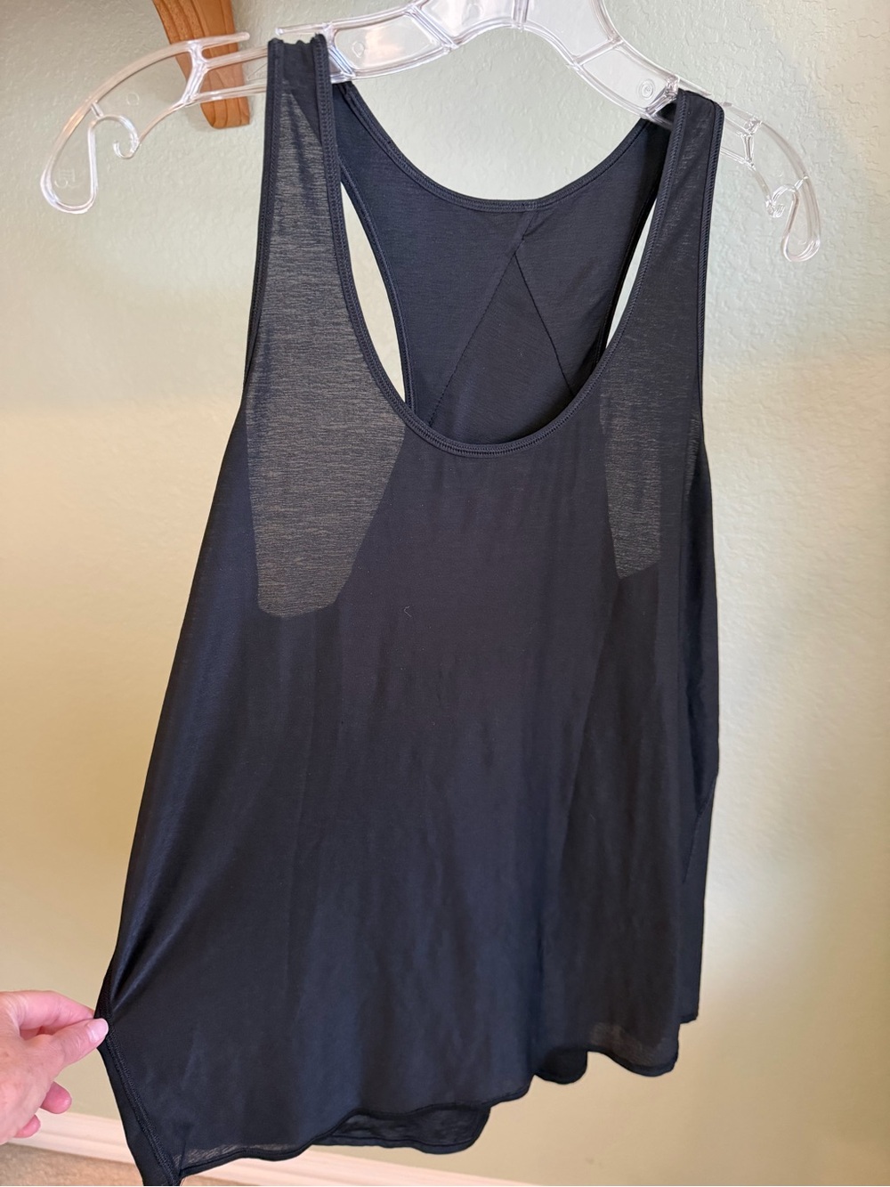 Lululemon Black Sheer Racerback Tank Top Size M Athletic Yoga Workout